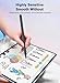 Stylus Pen for Android, A11+/A9+ Pencil Power-Display Android Tablet Pen 4 POM Tip Rechargeable Stylus Pen for iPhone 6-17, Samsung Galaxy Tab A11+/A9+, and Other Smartphone and Tablet Devices-Black
