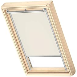Original VELUX Cortina de Oscurecimiento para Ventanas de Techo C02, Beige con guía Lateral Gris