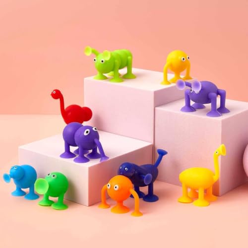 10 Pack Mini Animal Bathtub Suckers - Mold Free Cool Creatures for Baththub Play