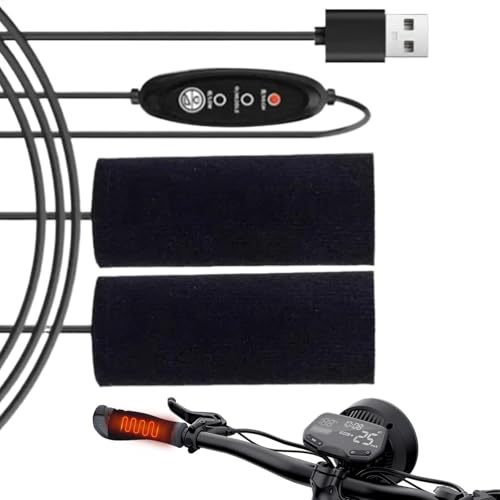 Control de temperatura de las empuñaduras para motos calentadas - Puños calefactables alimentados por USB, mancuernas para moto | Empuñaduras termorretráctiles ajustables, cubierta antideslizante para
