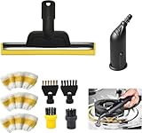 9Pcs Steam Cleaner Accessories Compatible with Kärcher SC1 SC2 SC3 SC4 SC5, Window Nozzle, 1 Nozzle, 2 Round Brush, 2 Flat Brush, 3 Towel Efficient Steam Cleaning Set