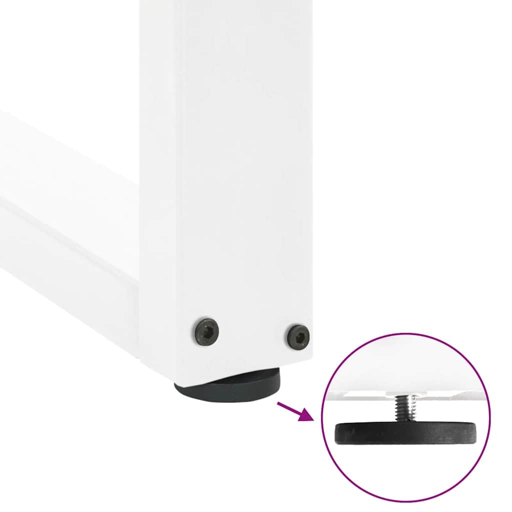 vidaXL Patas para Mesa de Bar en Forma de U (2 Unidades), Color Blanco, 40 x 100-101 cm, Acero
