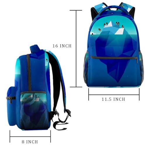 Sac à dos d'école imprimé iceberg multicolore 29x20x40cm