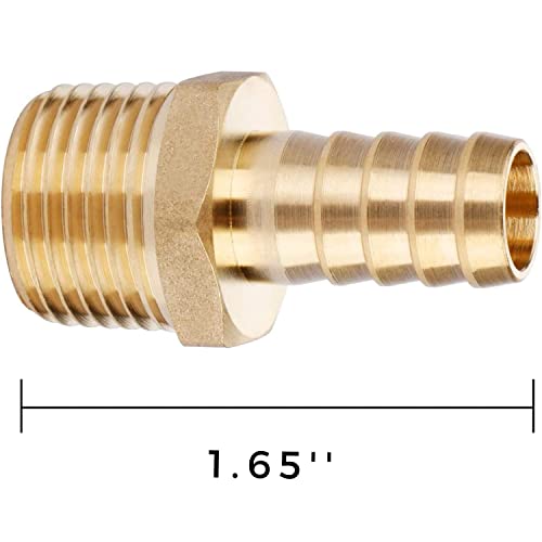 2PCS Brass Hose Fitting, Adapter, Barb NPT Male Pipe Fitting by CX