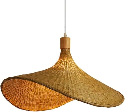 Lustre rotin tissé main suspension rotin E27 plafonnier naturel