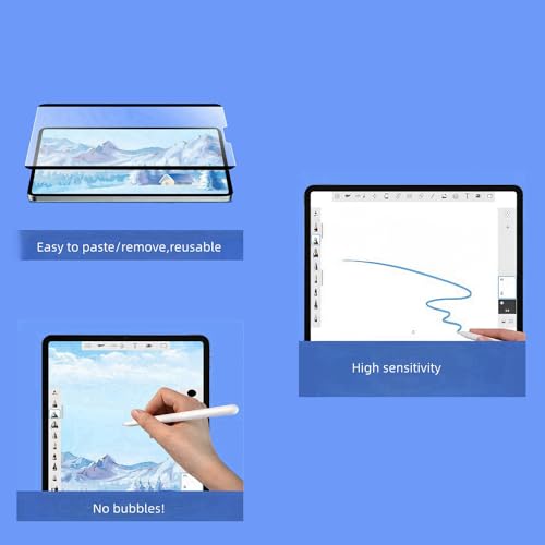 Image of Removable Magnetic Matte Paper Film Screen Protector for Samsung Galaxy Tab S7 /S8 /S9 /S9FE, Reusable Matte Surface PET Film for Writing & Drawing Like on Paper, Anti Glare+Matte Finish（11''）