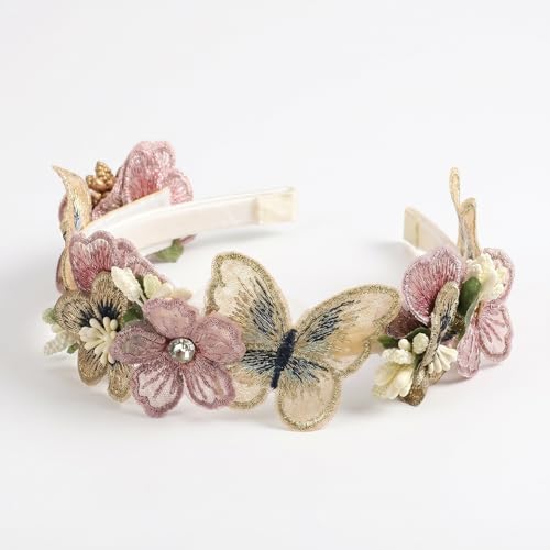NZUCPZ Floral Mesh Butterfly Headband