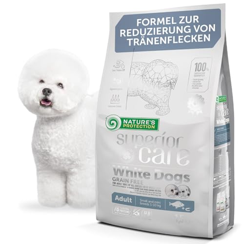 Nature's Protection Superior Care Hundefutter Trocken Getreidefrei für Alle Kleine & Mini-Rassen - Hypoallergenes Hundefutter mit Weißfisch, Trockenfutter für Erwachsene Hunde, 1.5kg