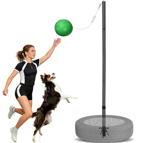 GADFISH Heavy Duty Tetherball Set, Tetherball Pole and Ball Set for Outdoor Backyard, 9ft Adjustable Height Suitable can Meet Various Needs(Without Base) (Black) by GADFISH - Used condition - US$71.24