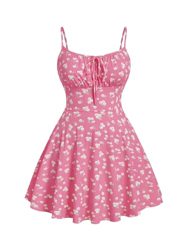 Image of Verdusa Women's Plus Size Floral Summer Dresses Boho Short Sundress Holiday Cami Flowy Dress
