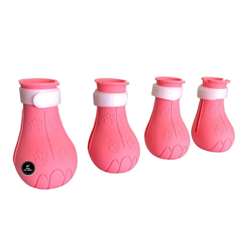 PSK PET MART 4X Silicone Cat Paw Covers for Grooming & Bathing Anti-Scratch Cat Shoes with Adjustable Strap Soft (Pink)-picture-16