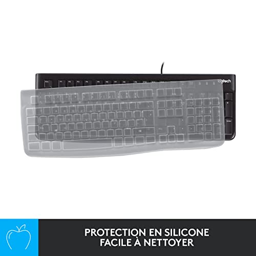 Logitech MK120 Desktop for Education avec Protection en Silicone, Clavier et Souris Optique filaires pour Windows, USB Plug-and-Play, Pleine Taille, PC, AZERTY France - Noir