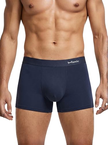Image of MAOU Men's Premium Cotton Modal Boxer Briefs | Ultra-Soft Stretch Fabric with 5% Spandex | Moisture-Wicking, Breathable, No Ride-Up Underwear for Daily Comfort (M-XL)
