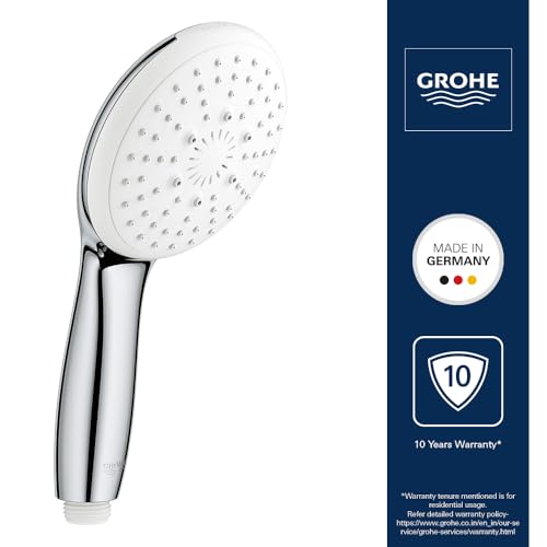 Image of Grohe Tempesta 110 Hand Shower Spray For Bathroom| 3 Modes | Wall Mounted | 4.3 Inches Wide | Water Saving Feature | Easy To Clean & Perfect Spray Pattern |10 Years Warranty | Chrome Finish | 28261003