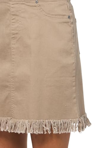 SLIM-SATION Women's Pull On 5-Pocket Twisted Fringe Hem Skort3