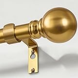 Gormena Gardinenstange Gold 80-218cm Ausziehbar Deckenmontage Wandmontage 25mm Durchmesser 15kg TragfäHigkeit FüR Schlafzimmer Wohnzimmer KüChe Und Verschiedene Fenster Einfache Montage