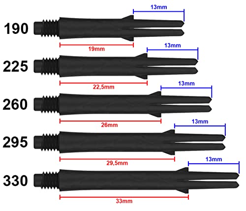 LSTYLE L-Shaft Carbon Locked Dart Shafts - Ombre Blue 190 Short - for Soft & Steel Tip Darts