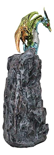 Ebros Green Emerald Quartz Armored Dragon Climbing On Crystal Gemstone Quarry Mountain Backflow Incense Cone Burner Statue With Color Changing Led Light Feature #TOP3