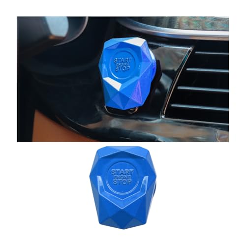 JNNJ Coperchio Protezione Pulsante Motore, Copertura Del Pulsante di Avviamento Automatico Dell Auto, Tappo per Avviamento Del Motore, Anello Decoro Dell'interruttore Accensione Dell'auto(Blu)