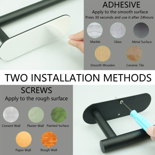 Miniatura 3 de Soporte Para Toallas De Papel, Soporte Para Toallas De Papel Debajo Del Gabinete Para Cocina, Autoadhesivo O Tornillos, Estante De Rollo De Toallas De Papel Montado En La Pared Para Cocina Negro