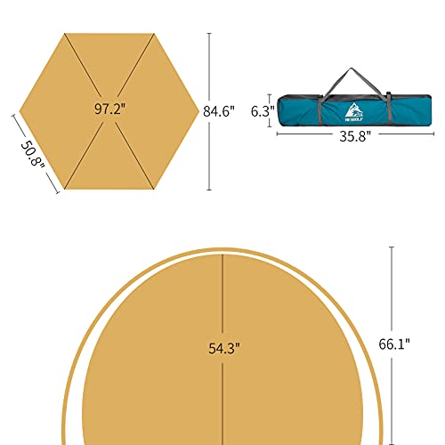 Image of Hewolf 2 /3 /4 Person Camping Tent - Instant Pop Up Waterproof 2 Doors Tent with Easy Setup | 3-Season Hexagonal Dome Design for Family, Hiking & Traveling