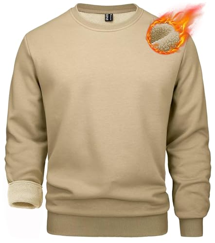MAGCOMSEN Sweatshirts für Herren Baumwolle Fleece Pullover Warme Oberteil