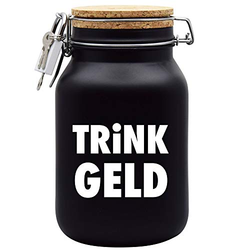 Spardose Trinkgeld Geld Geschenk Idee Schwarz XL Cover