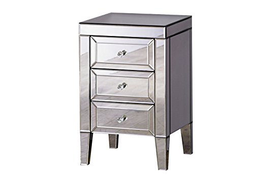Image of Valencia Mirrored 3 Drawer Bedside Table