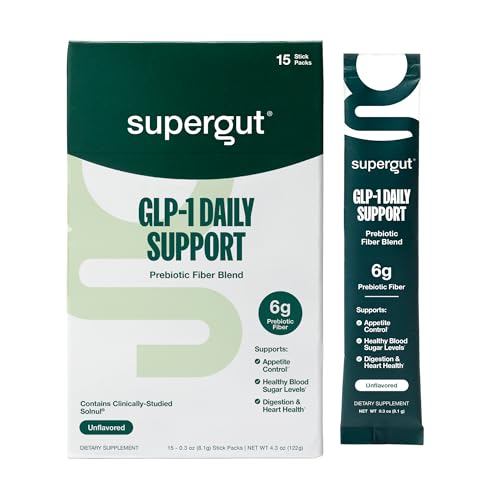 Supergut GLP1 Daily Support - High Fiber GLP-1 Supplement Powder for Women & Men - Sugar-Free Drink...