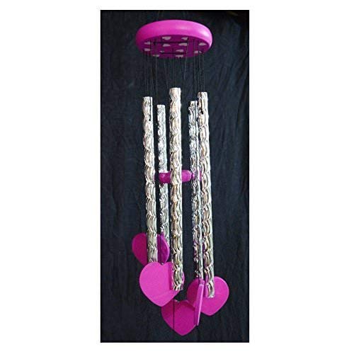 KARTIK Metal Store Feng Shui Tinkling Sound Heart Wind Chime for Home/Office/Balcony(Pink)