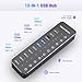 RSHTECH 10 Ports Powered USB 3.2/USB C Hub Splitter 60W with 3 x 10Gbps USB 3.2 Ports (2C + 1A),7 x USB 3.0 Ports (4C +3A), 3.3ft Cable and Individual Touch Switches for Laptop PC