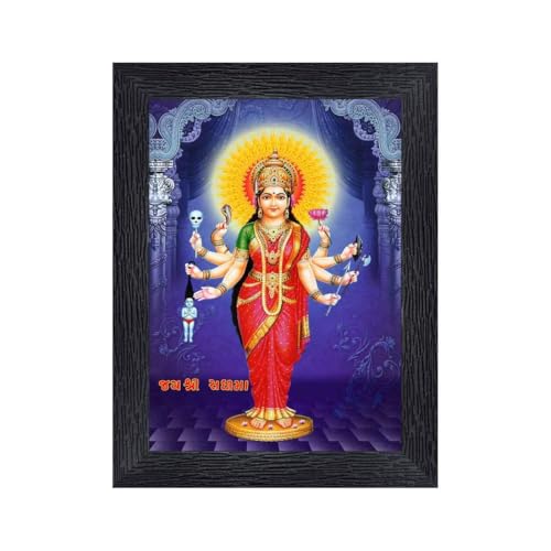 Sadhi Mataji Religious Wood Photo Frames with Acrylic Sheet -22563(6X8 INCHES)