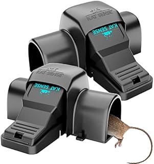Kat Sense Covered Rat & Chipmunk Traps, Prevents Accidental Triggering with Tunneled Design, Quick Humane Kill, Indoor 'N Outdoor Mouse Snap Traps