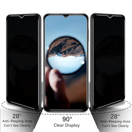 HPTech (2 Pack) Privacy Screen Protector for Samsung Galaxy A12 / A13 / A32 / A03s / A02s / A42 Anti Spy Tempered Glass, Anti Scratch, Bubble Free by HPTech - Image 3