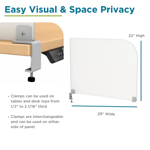 Varoom - Desk Divider And Desk Dividers For Students. Desk Privacy Panel And Privacy Shields For Student Desks. Privacy Divider. Frosted Acrylic Clamp-On Desk Partition - 29” W X 18”H Divider #TOP3