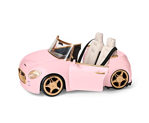 American Girl Truly Me 18-inch Doll Pink Remote-Control Sports Car Playset with Working Doors & Headlights For Ages 6+