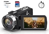 Videokamera Camcorder 4K HD 80MP 30FPS mit IR Nachtsicht, 18X Digitalzoom Webcam Videokameras, 3,0-Zoll 270° Drehung Ausgestattet IPS Screen Vlogging Camera für YouTube mit 2 Akkus, 32GB-SD-Karte
