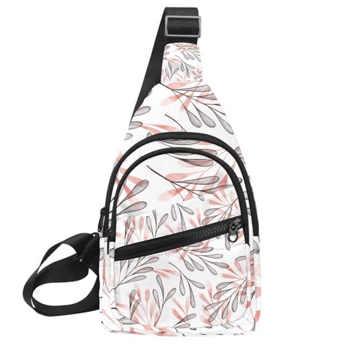 Bolso bandolera unisex Simple Leaves, bolsa de pecho para compras y senderismo en Multicolor 9