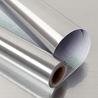 Livelynine Klebefolie Silber Metallic Glänzend Edelstahl Gebürstet Kühlschrank Folie Selbstklebend Metallfolie Selbstklebend Folie für Geschirrspüler Küche Möbel Küchenrückwand Gasherd Minibar 40CMX2M