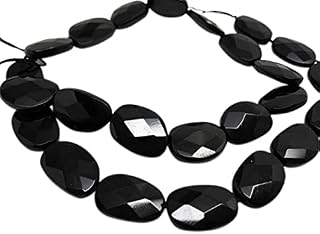 Onyx Beads, Black Onyx, Faceted Pebbles, Onyx 16 inch Strand 13mm x 17mm