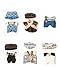 Clothes for Labubu 17cm Dolls(NO Doll) Dolls Outfit for Labubu with Accessories Suit Cute for Lububu Stylish Dress Up Set for LA BUBU Denim Plaid