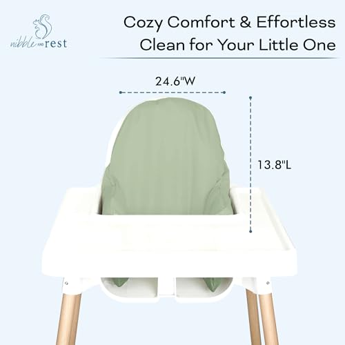 Image of Nibble And Rest Highchair Cushion Cover for Inflatable Cushion, Compatible for IKEA Antilop Highchair, High Chair Accessories, Stain-Proof,Washable & Wipeable Cushion Cover (Cushion NOT Included(Sage)