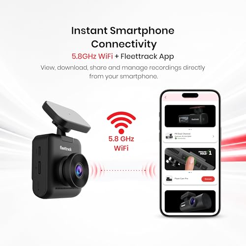 Image of Fleettrack Car DashCam with GPS & WiFi | Night Vision | Voice Control | Parking Mode | Supports up to 128GB (F11 Dashcam (4K Front + 2K Rear))