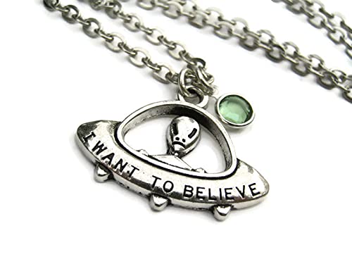 Personalized Alien UFO Necklace 
