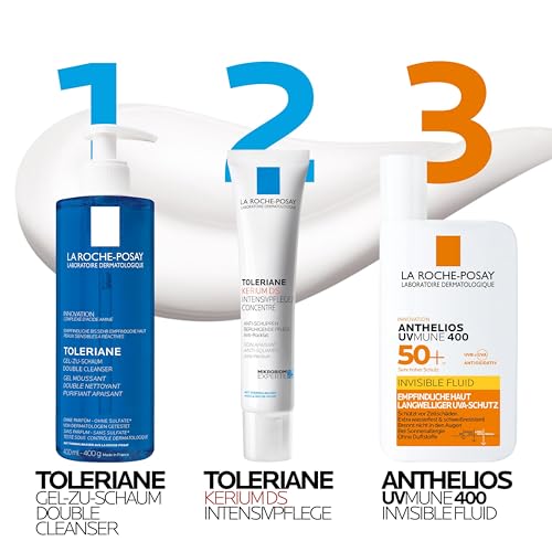 La Roche Posay Intensivpflege für schuppende Gesichtshaut, Bei seborrhoischer Dermatitis, Mildert schuppende Haut und Rötungen, Mit Thermal Dermobiotic und Zink, Toleriane Kerium DS, 40 ml