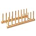 HBlife Bamboo Dish Plate Bowl Cup Book Pot Lid Cutting Board Drying Rack Stand Drainer Storage Holder Organizer Kitchen Cabinet（Keep Dry）