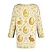 Women Tops Summer 3/4 Length Sleeve Easter Printed T Shirt Fashion Vacation Blouse Dressy Casual 0 Neck Shirts