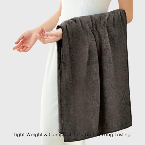 Image of HOUSSE Premium Microfiber Bath Towel - Extra Large 75x150cm Quick Dry Towels for Women Men & Kids | Super Soft Plush 550 GSM | Ultra Absorbent for Home Swimming Sports & Travel (Cocca Brown)