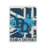 Graffiti Street Blue Denim Division Pattern Notebook Gum Cover Diary Soft Cover Journal