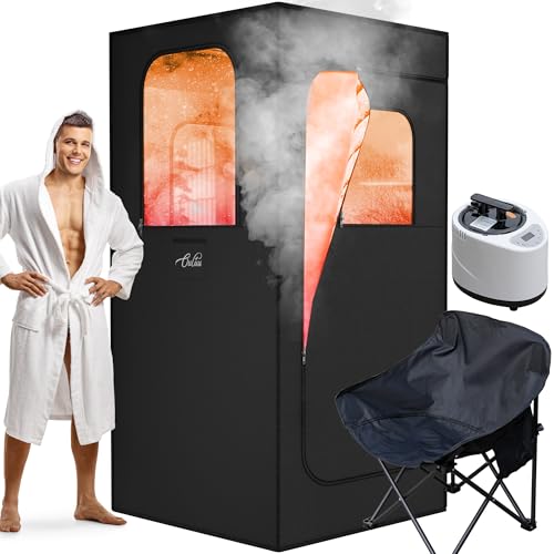 Portable Steam Sauna with Remote & Large Chair